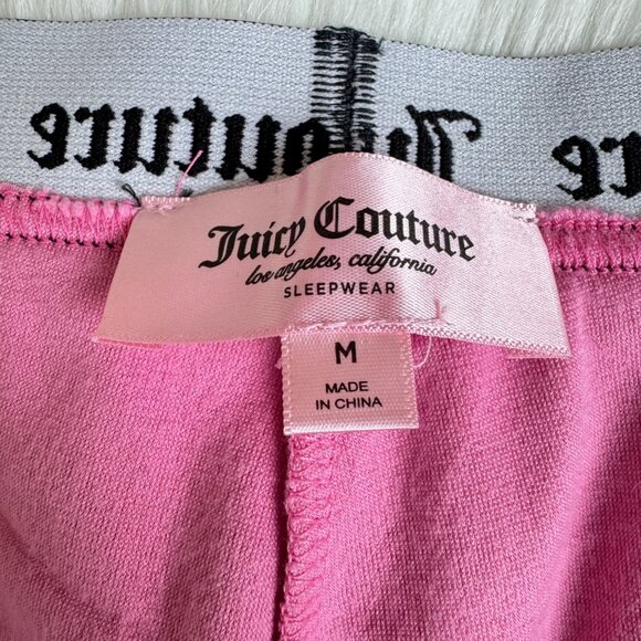 NWOT Juicy Couture Velour Velvet Fleece Bling Shorts Sleepwear MD Pink Spell Out - Picture 7 of 8